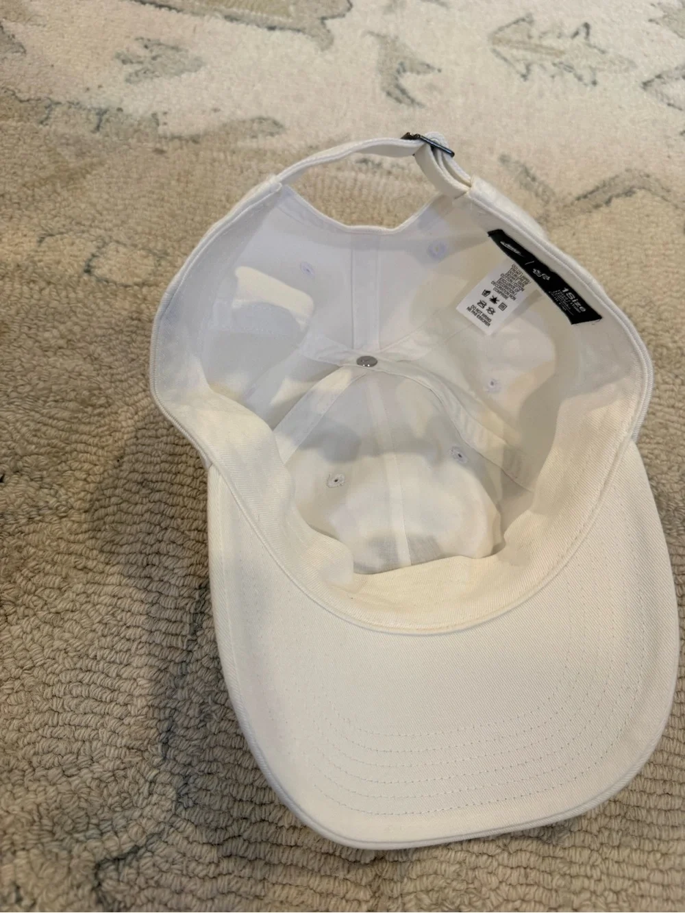 Nike Kids White Cap with Black Swoosh Logo